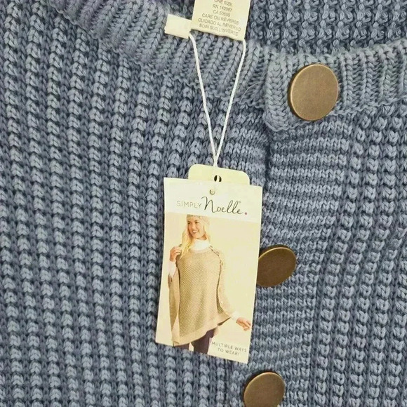 NWT Simply Noelle Knit Sweater Poncho One Size 3521P - Picture 3 of 6